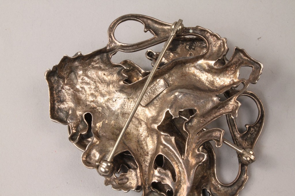 Lot 586: Pair Ciner Sterling Silver Lion Pins