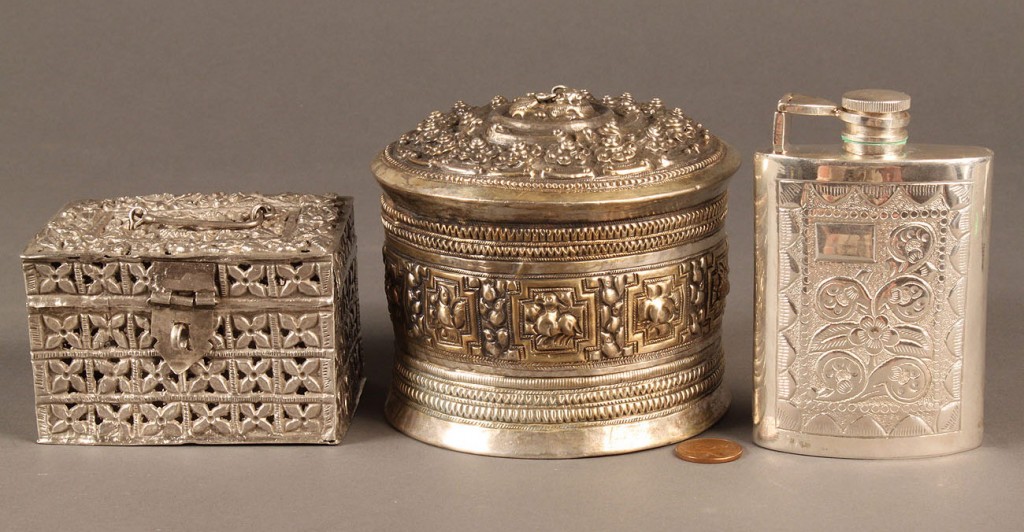 Lot 600: Lot of Three Middle Eastern & Indian Silver pcs
