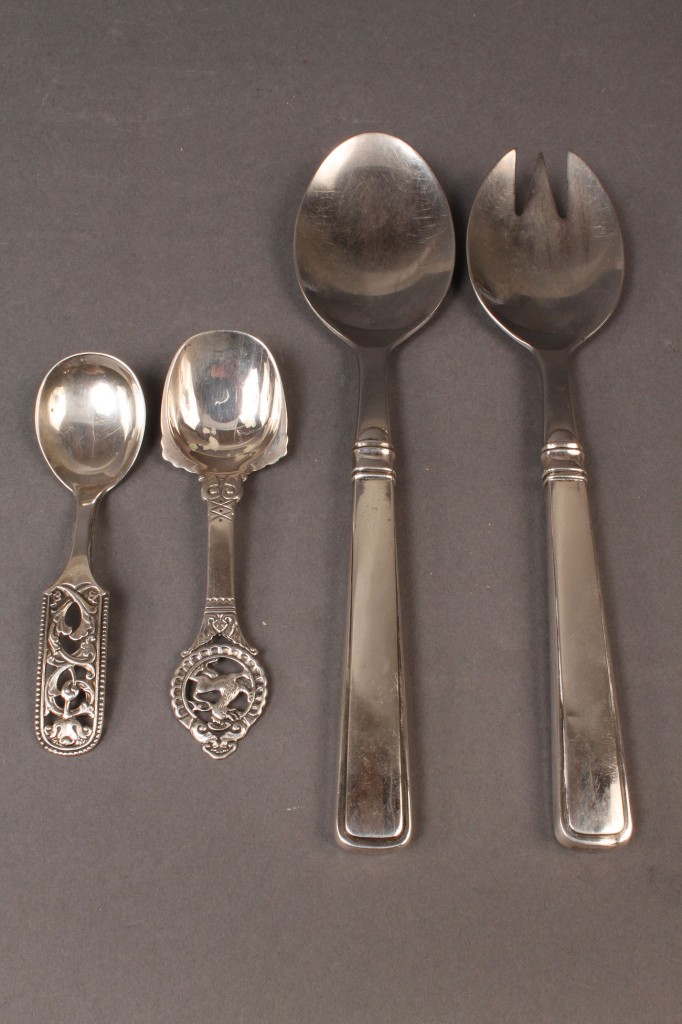 Lot 608: Danish mid-century silver flatware