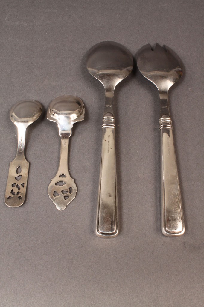 Lot 608: Danish mid-century silver flatware