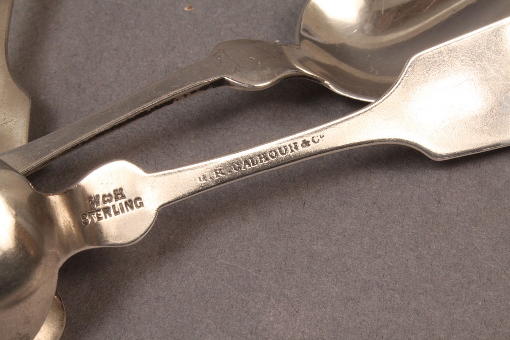 Lot 75: Eight TN Calhoun sterling silver teaspoons | Case Auctions