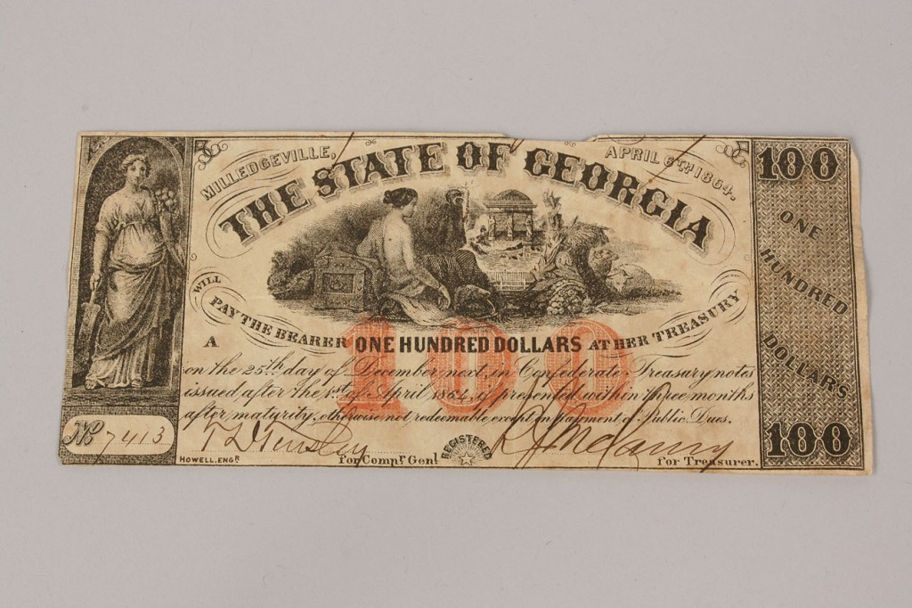 Lot 7: 13 Obsolete Currency Notes, Georgia