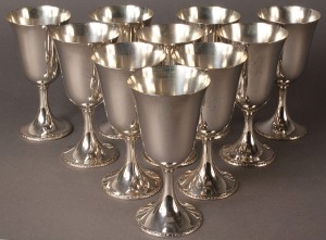 Lot 80: Ten Sterling Silver Goblets, Frank M. Whiting