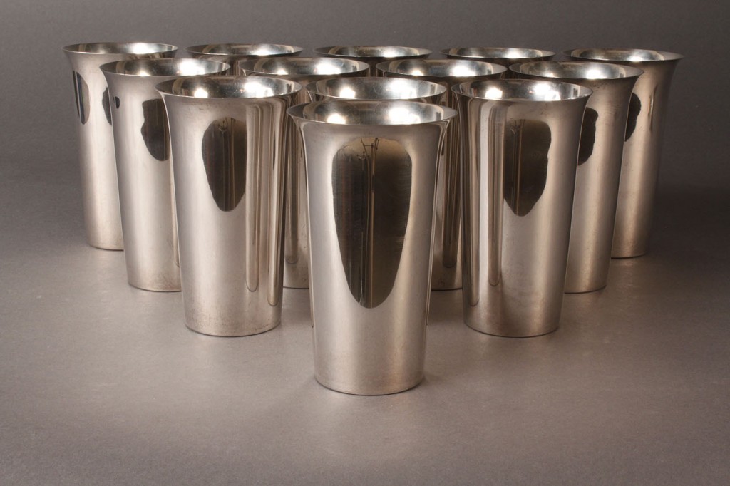 Lot 81: Thirteen Sterling Silver Tumblers