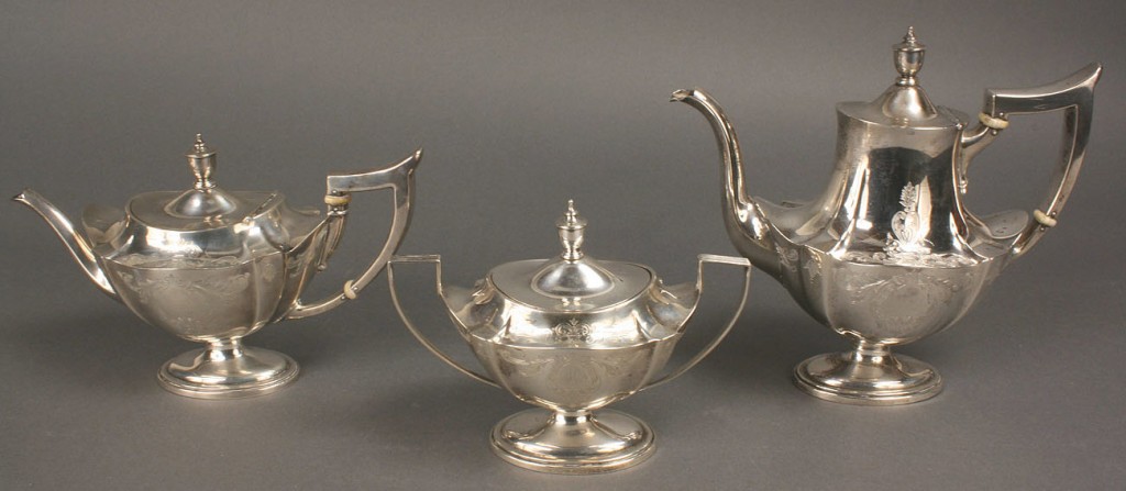 Lot 85: Gorham Sterling Silver Tea Set, 6 pcs