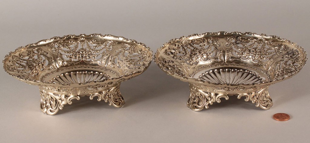 Lot 89: Pair of Whiting Sterling Silver compotes