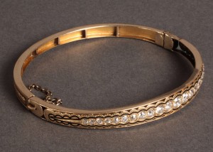 Lot 99: Ladies Art Deco Gold and Diamond Bracelet