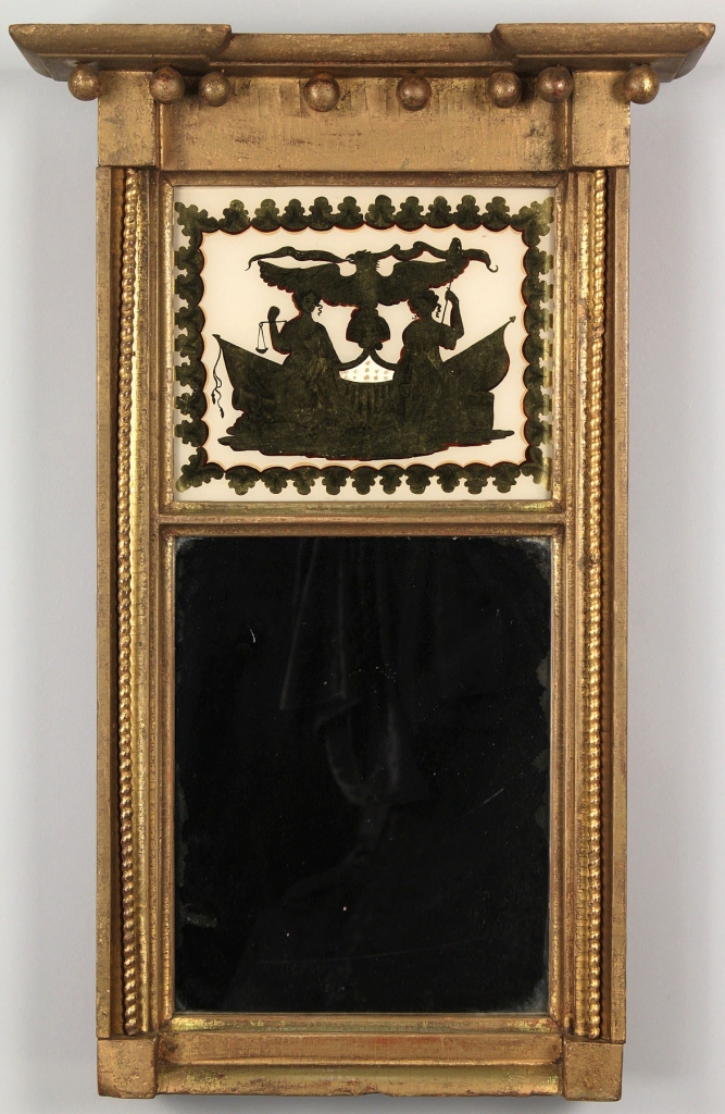 Lot 102: Federal Giltwood and Eglomise Mirror