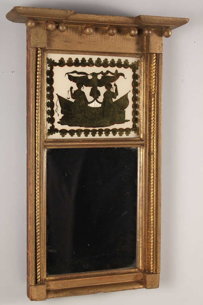 Lot 102: Federal Giltwood and Eglomise Mirror