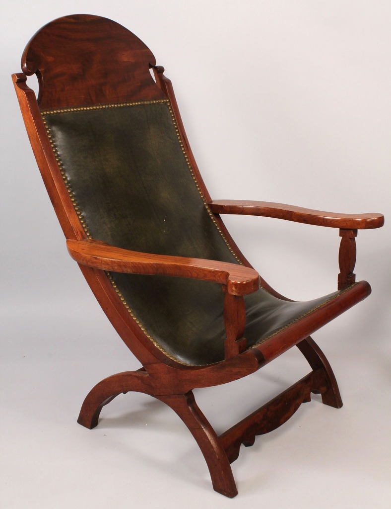 Lot 103: Pair Southern Campeche Chairs, possibly Louisiana