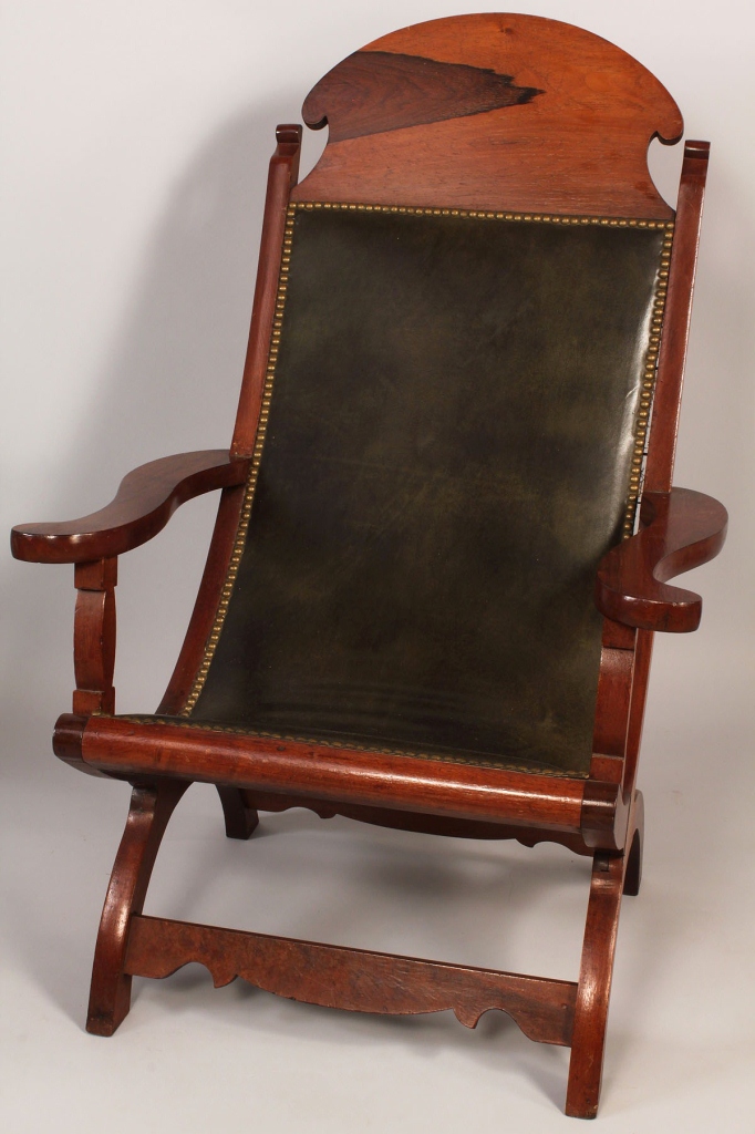 Lot 103: Pair Southern Campeche Chairs, possibly Louisiana