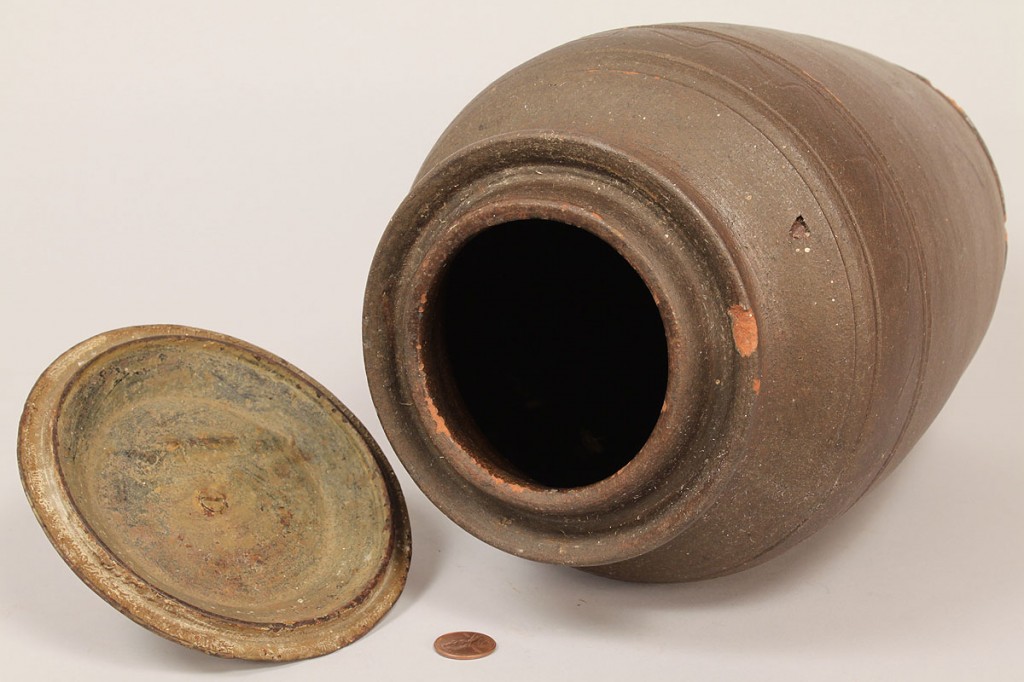 Lot 111: East TN  Stoneware Preserving Jar, Mort Family