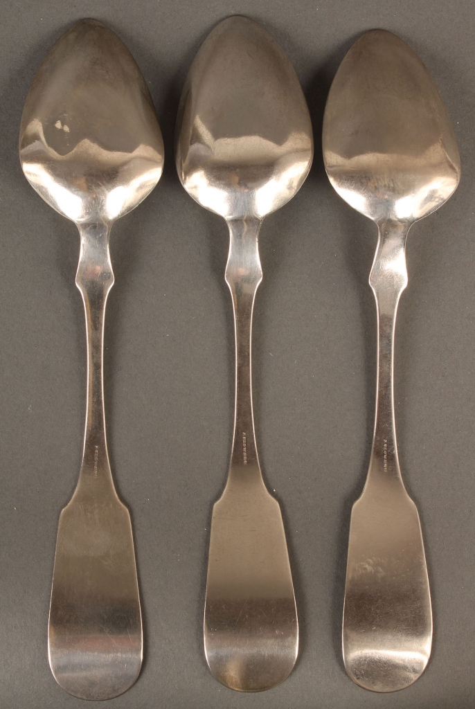 Lot 123: 3 Nashville Coin Silver Tablespoons, J. Flowers