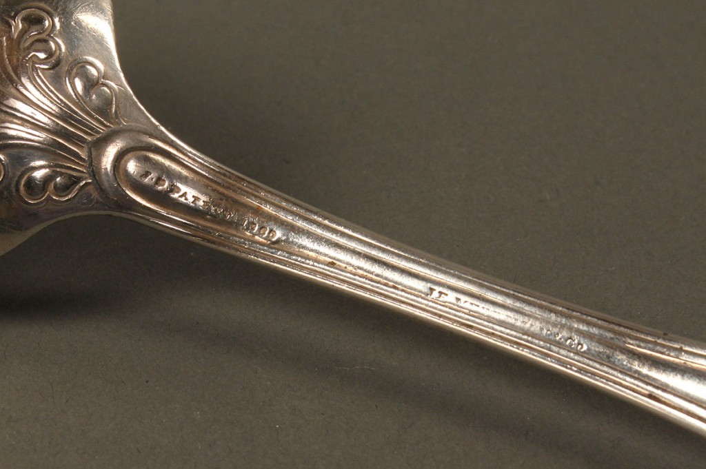 Lot 125: 16 pcs of silver flatware, Sevier family