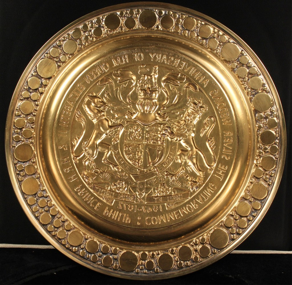 Lot 135: Sterling Royal Anniversary commemorative plate