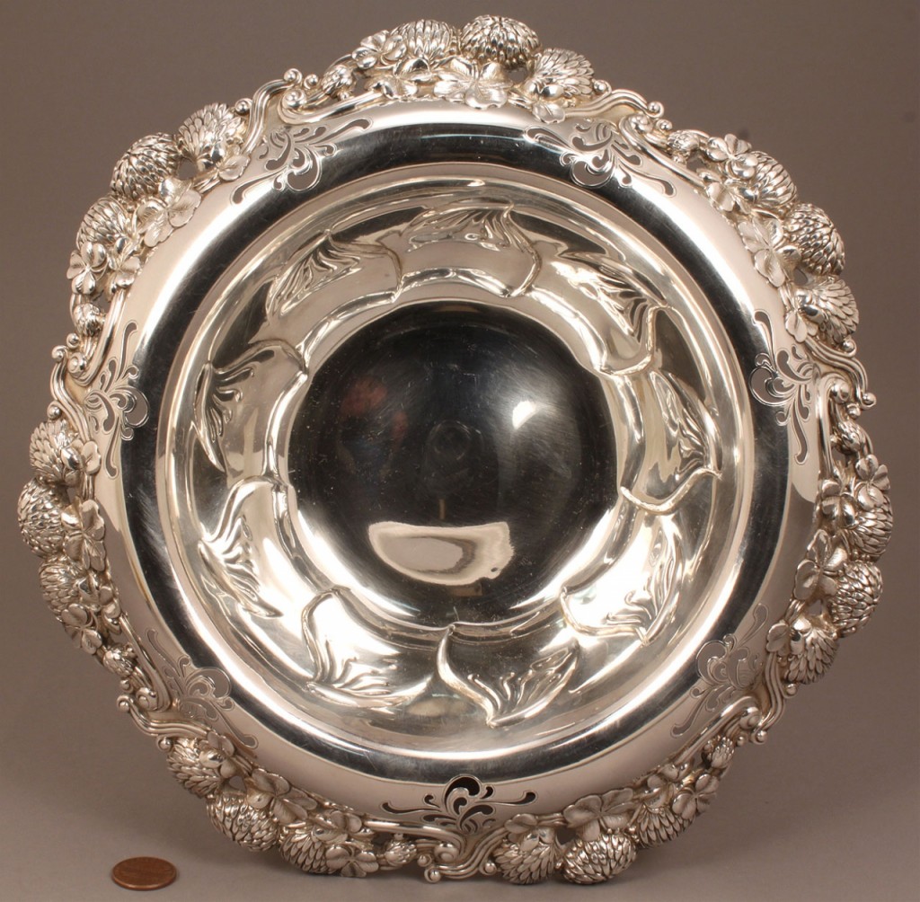 Lot 145: Tiffany & Co. Sterling 10" Bowl, Clover Pattern