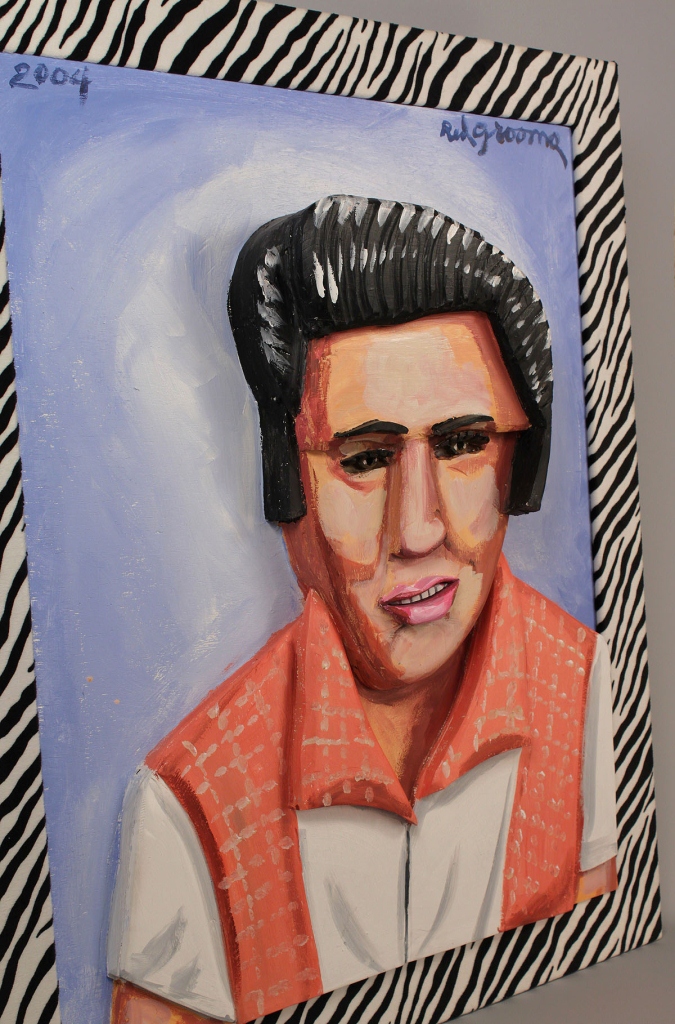 Lot 189: Red Grooms oil painting, Elvis