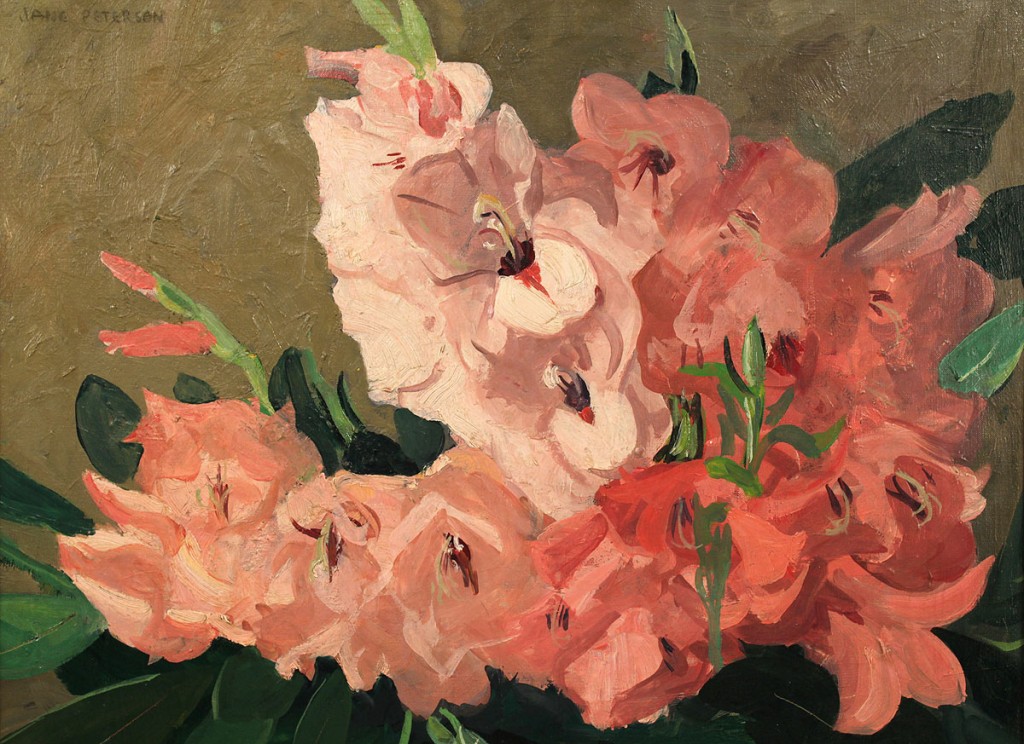 Lot 192: Jane Peterson oil on canvas, Gladiolus