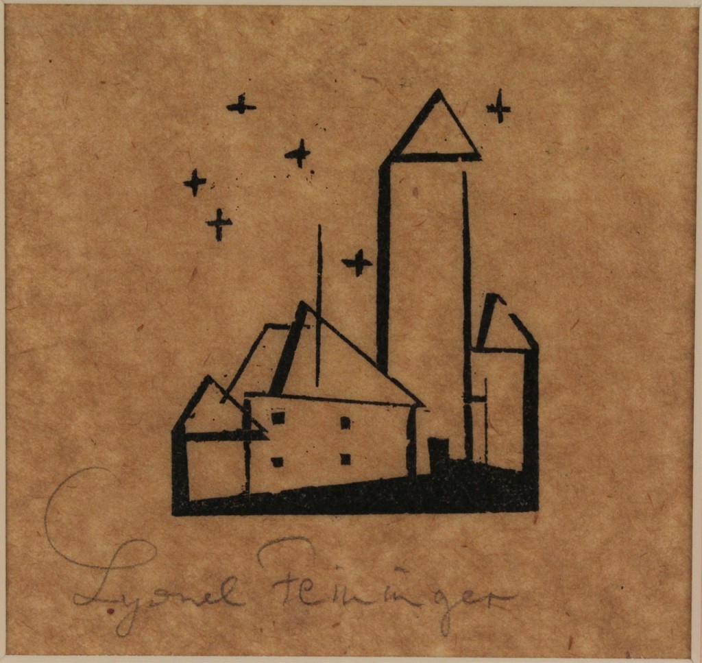 Lot 200: Lyonel Feininger Woodcut, Church With Six Stars
