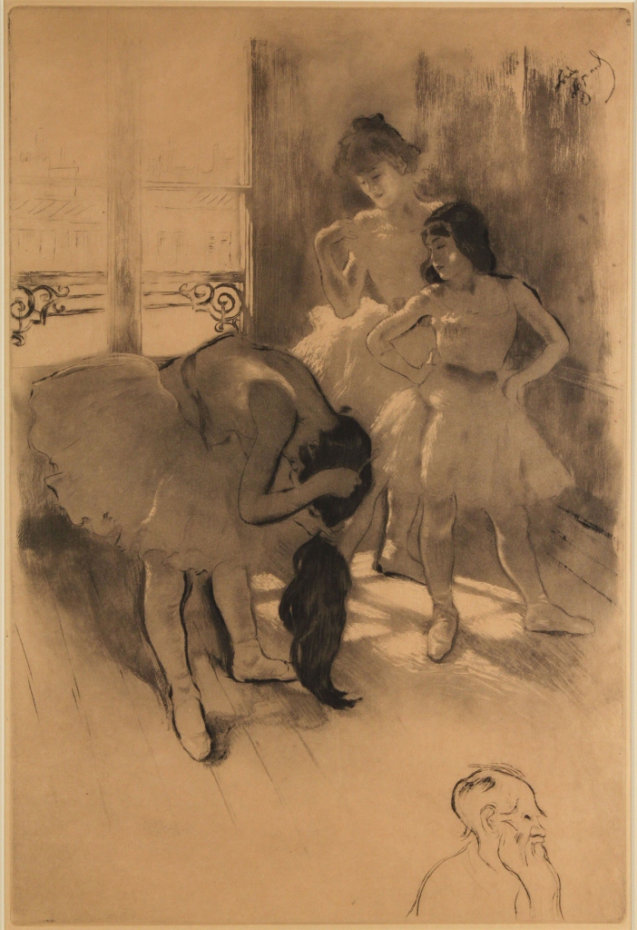 Lot 202: Louis Legrand Etching, "In Front of the Window"