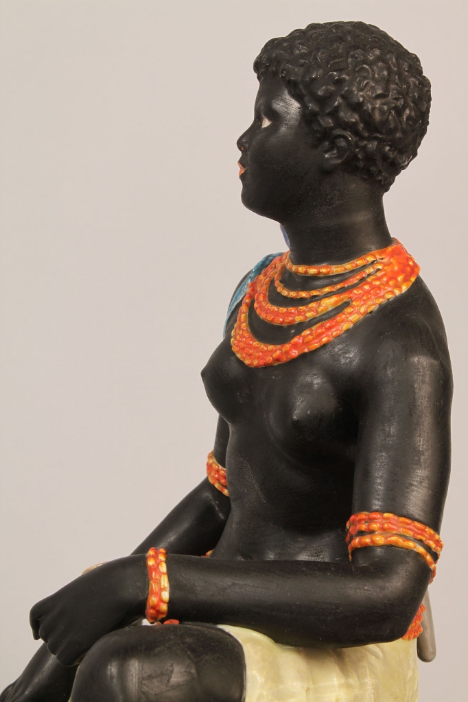 Lot 204: Blackamoor porcelain figure of African Hunter