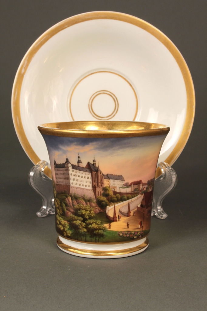 Lot 211: KPM Porcelain scenic Cup and Saucer