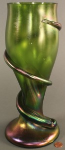 Lot 218: Bohemian art glass, large coiled serpent