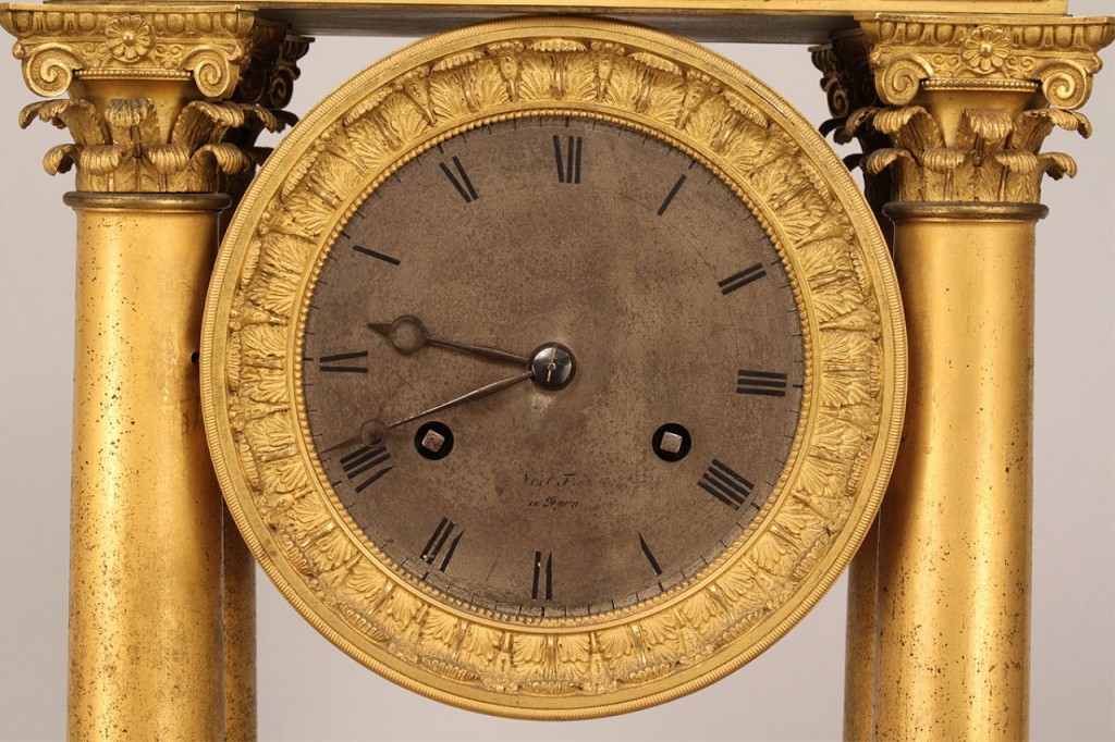 Lot 228: French Empire Portico clock