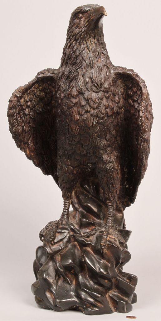 Lot 231: Bronze Eagle Sculpture