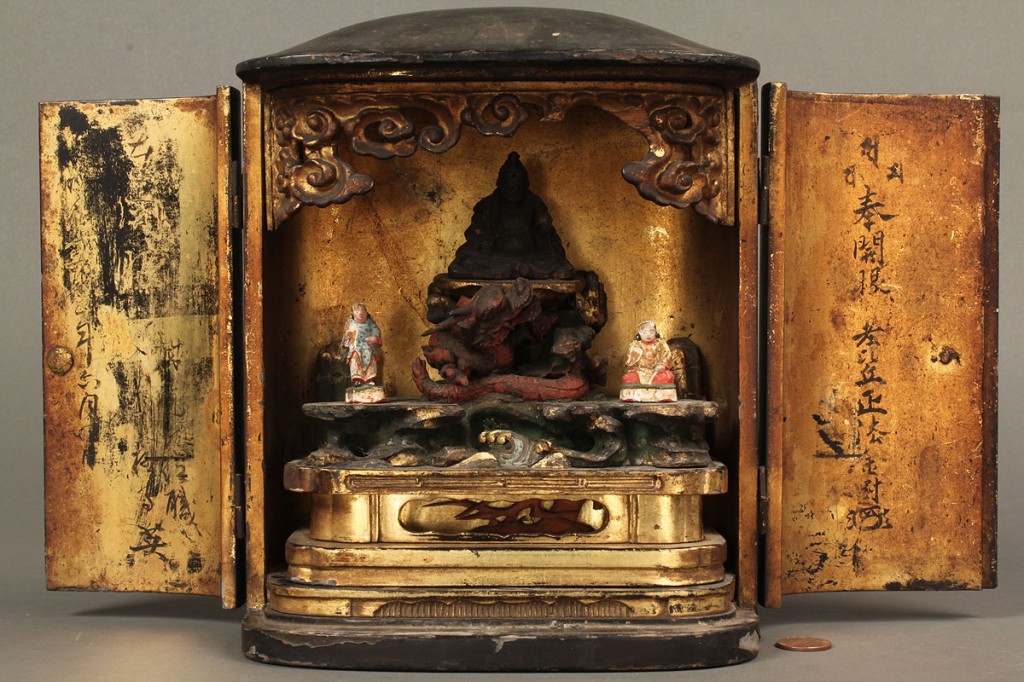 Lot 232: Asian altar cabinet, travelling shrine