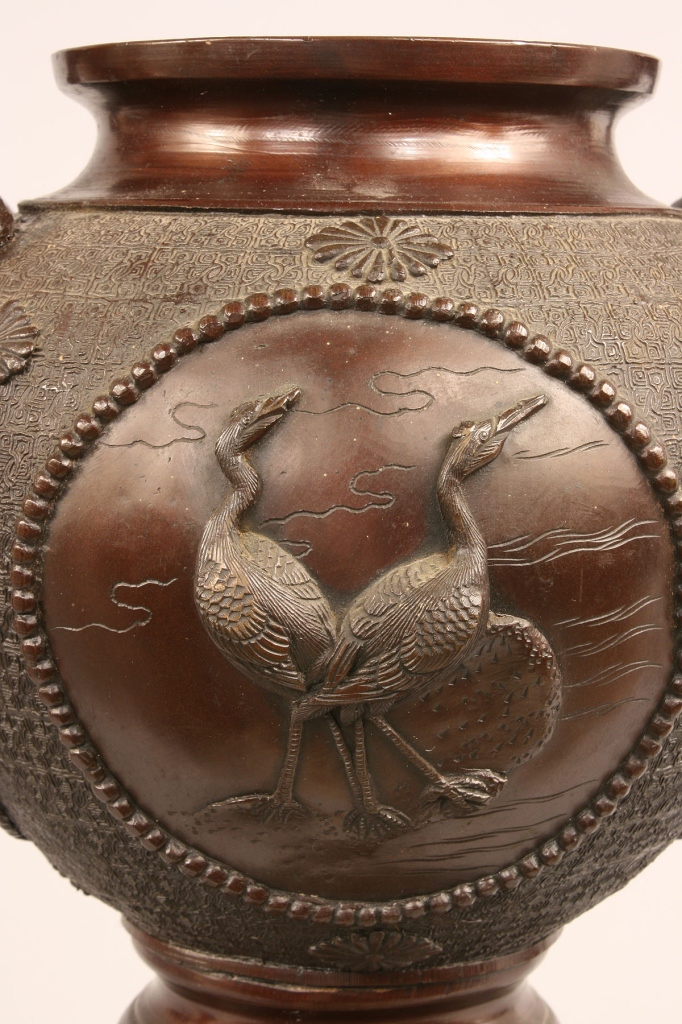 Lot 235: Asian Bronze Covered Urn