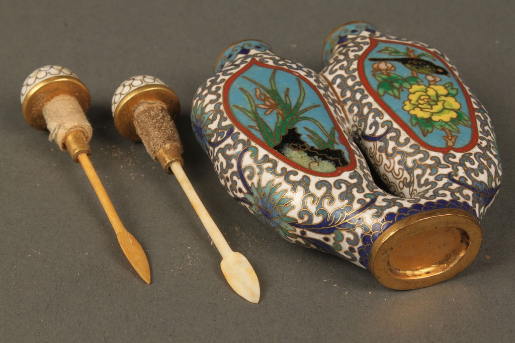 Lot 240: Chinese cloisonne double snuff bottle