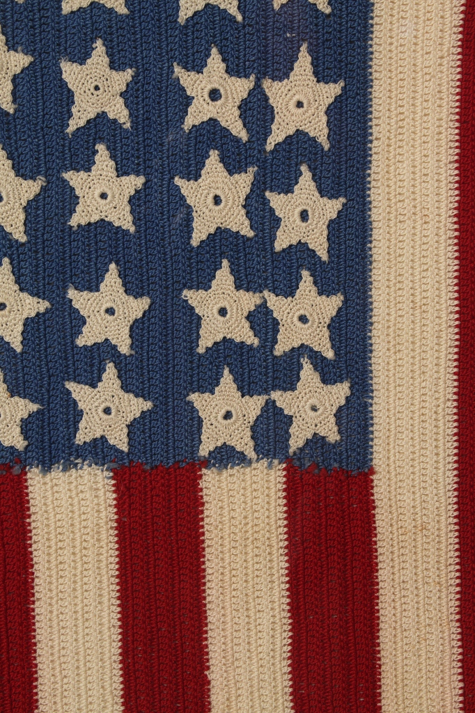 Lot 269: Navajo American Flag weavings and Crochet flag