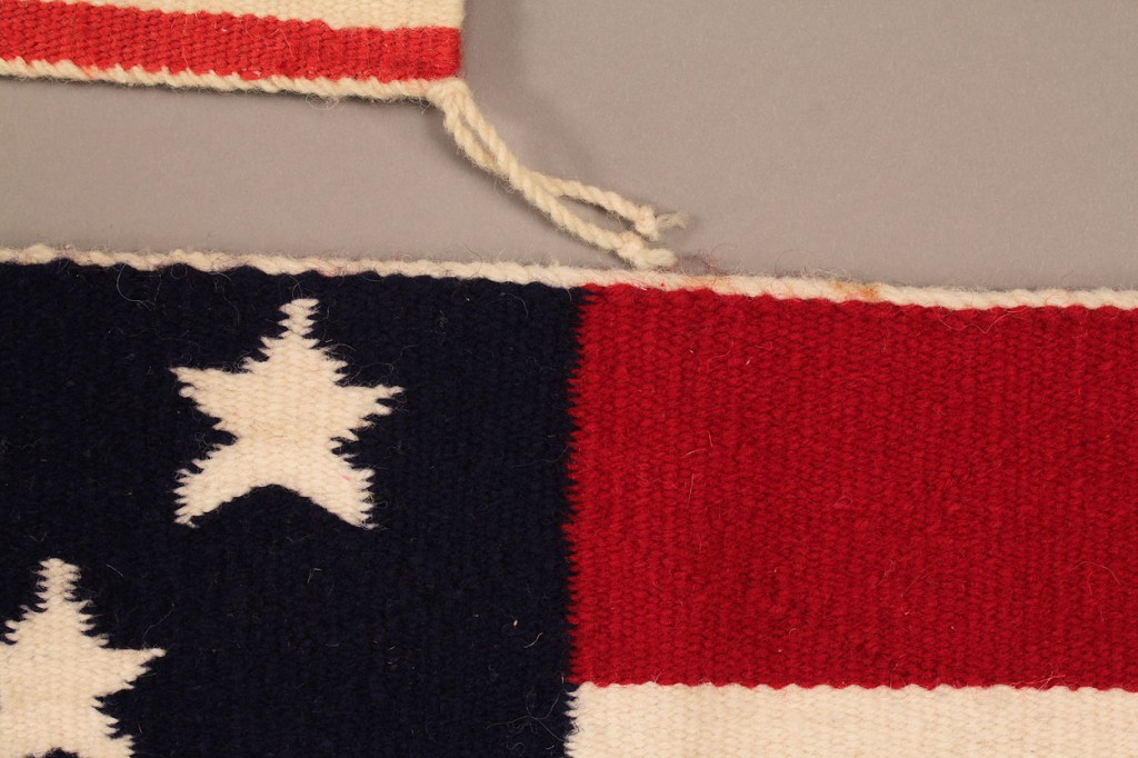 Lot 269: Navajo American Flag weavings and Crochet flag