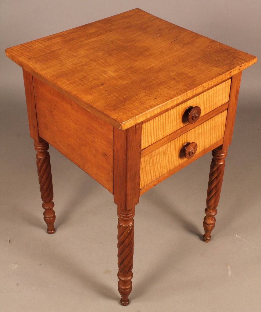Lot 277: Southern Maple & Cherry 2 Drawer Stand, poss. KY