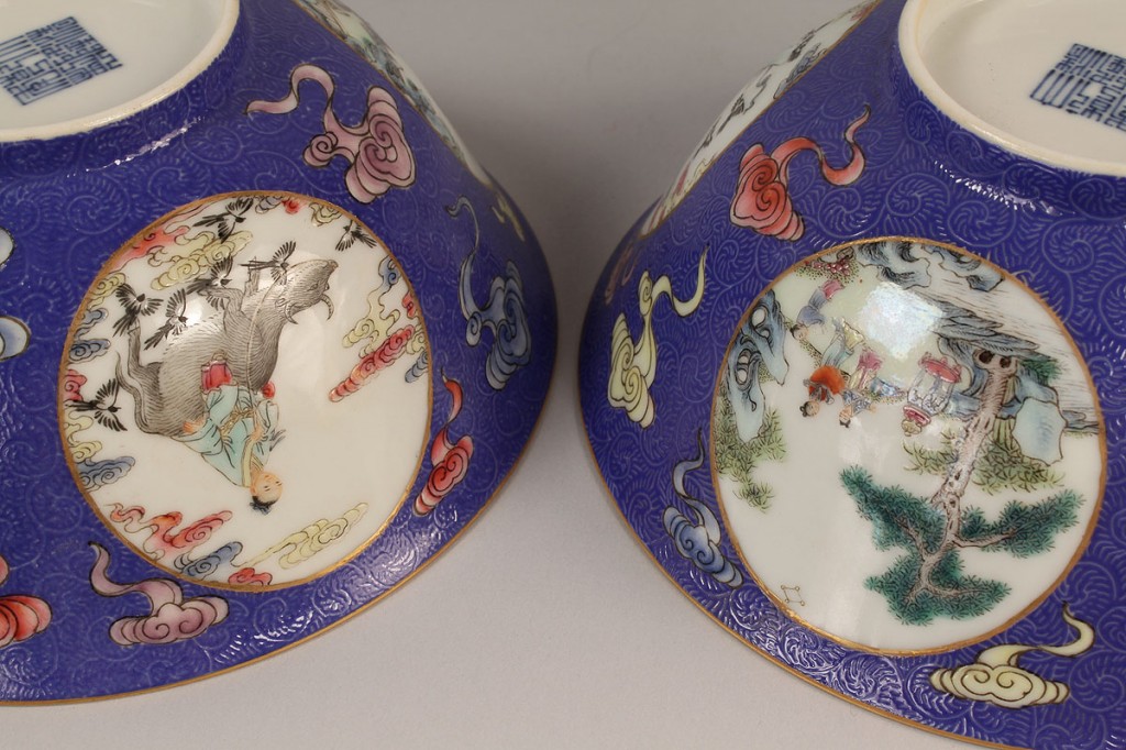 Lot 28: Pr. Chinese Porcelain Famille Rose Bowls