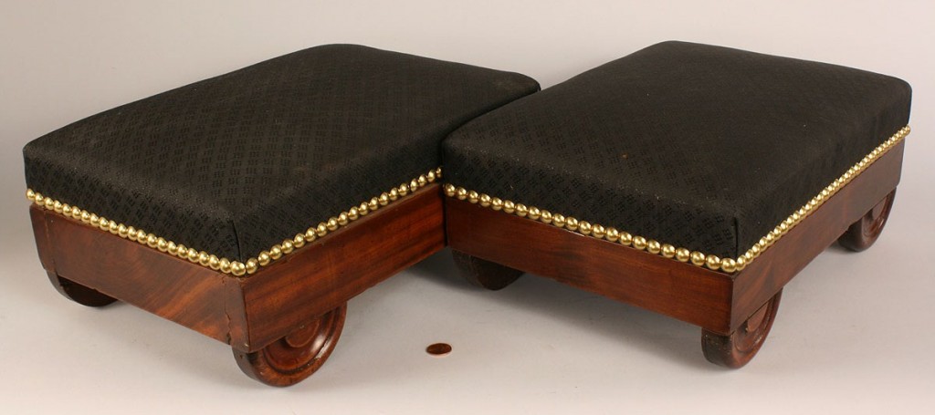Lot 291: Pair of Classical period footstools, signed