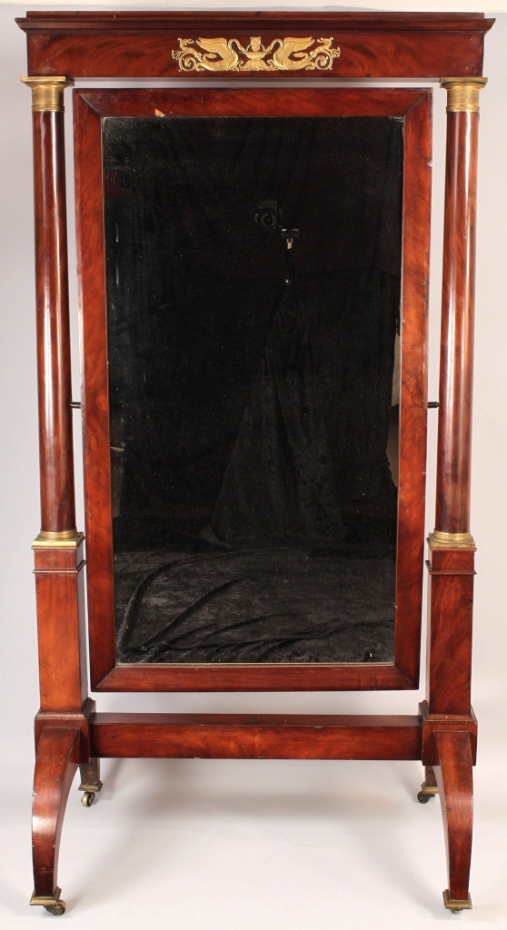 Lot 294: American Classical Cheval mirror