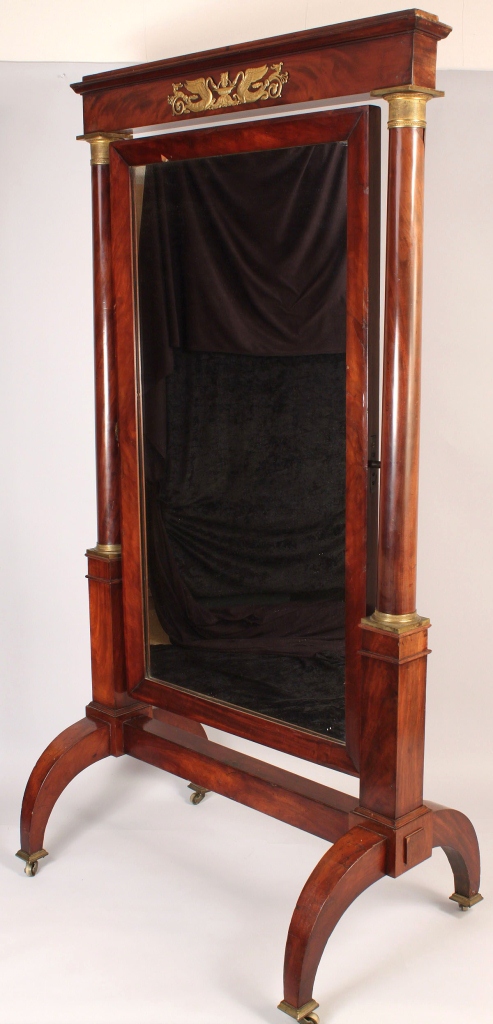 Lot 294: American Classical Cheval mirror