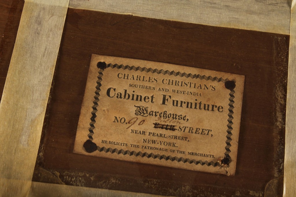 Lot 298: Federal Pembroke Table, labeled Charles Christian