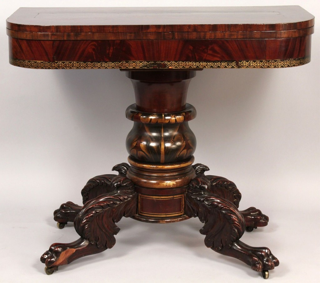 Lot 300: American Classical stenciled card table