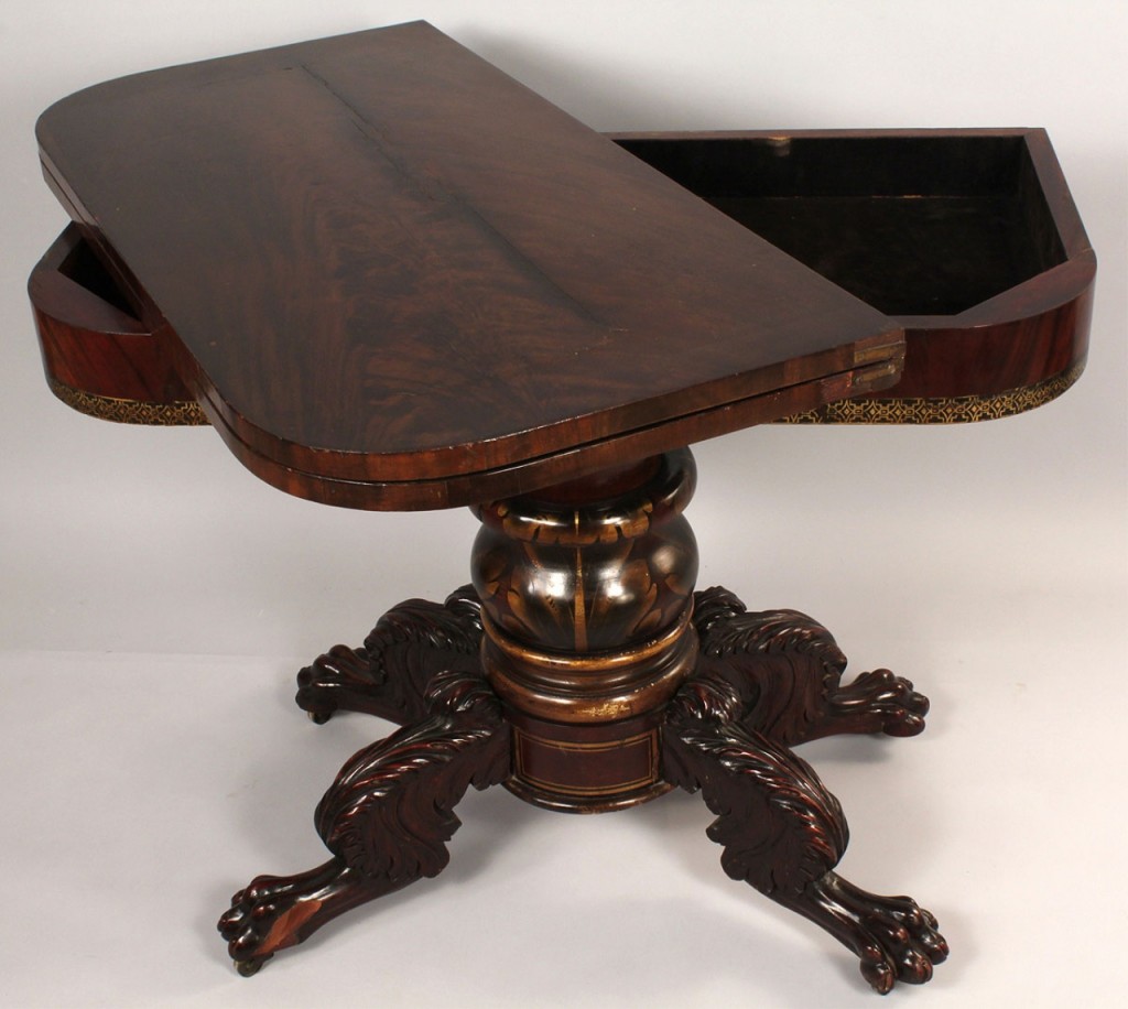 Lot 300: American Classical stenciled card table