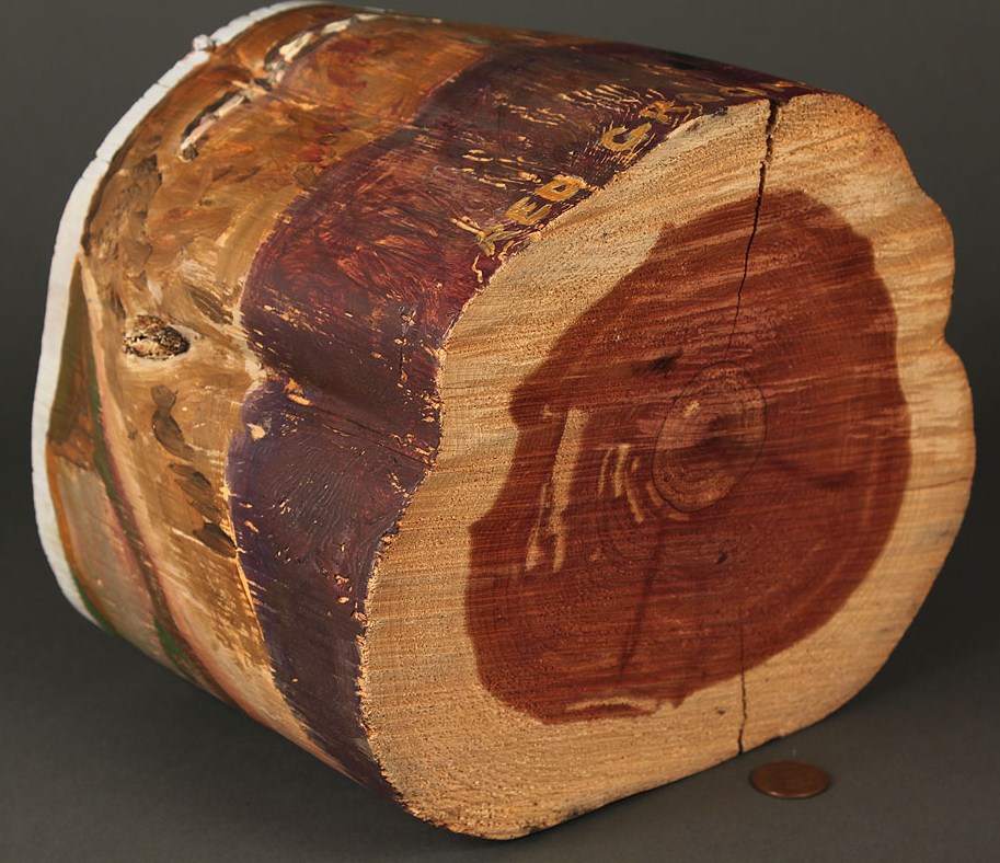 Lot 315: Red Grooms Painted Log