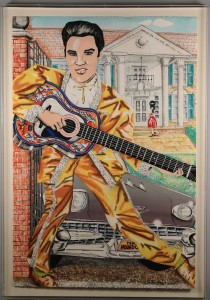 Lot 316: Red Grooms lithograph, Elvis at Graceland