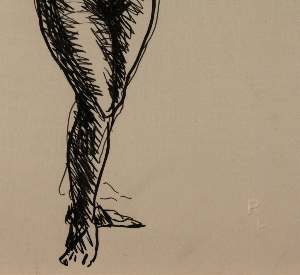 Lot 323: Robert Henri Ink and paper, female nude