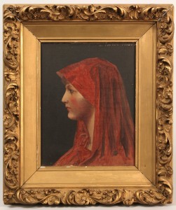 Lot 332: Manner of  J. J. Henner, oil on canvas, Lady in Re