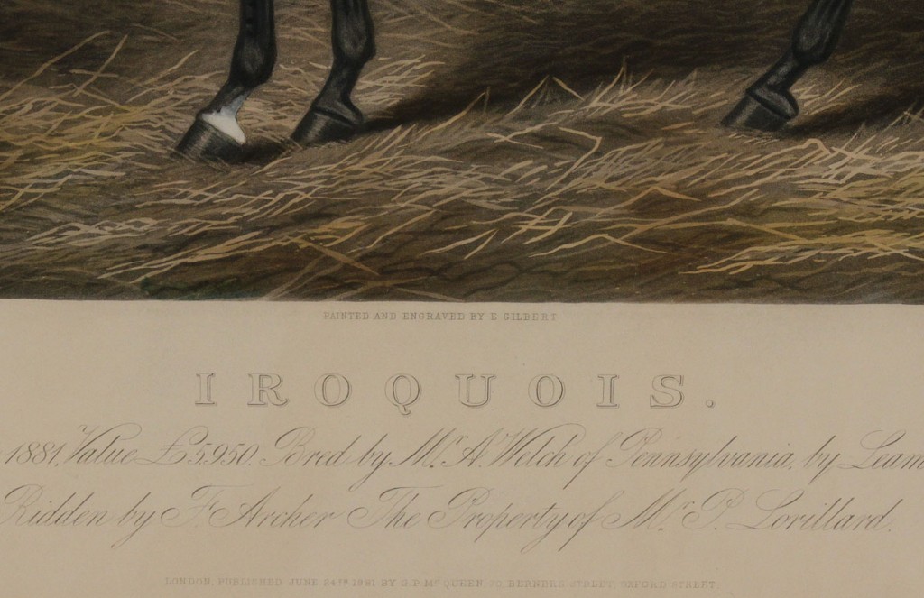 Lot 336: Framed aquatint of Iroquois