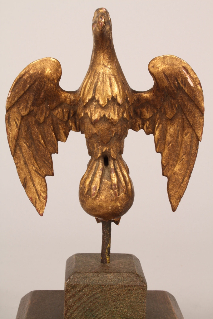 Lot 347: Small carved, gilt eagle & Lady Liberty Watercolor