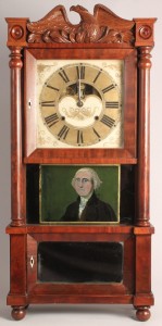 Lot 351: Classical period triple decker clock