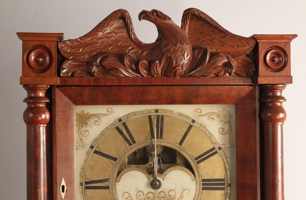 Lot 351: Classical period triple decker clock